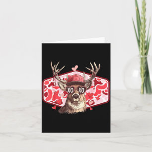 Vintage Funny Valentines Hunting Deer Camo Xoxo Cu Card