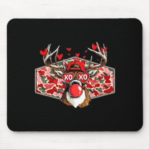 Vintage Funny Valentines Hunting Deer Camo Xoxo Cu Mouse Pad