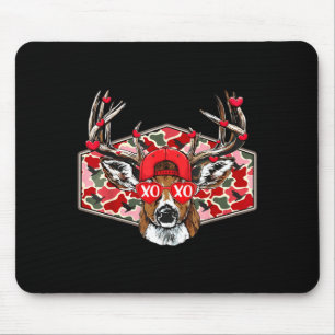 Vintage Funny Valentines Hunting Deer Camo Xoxo Cu Mouse Pad