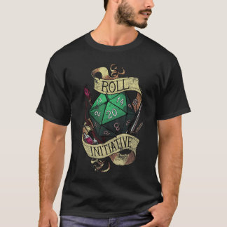 Vintage Funnyake the Initiative roll Retro Gaming  T-Shirt