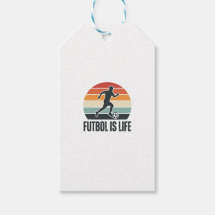 Vintage Futbol Is Life Soccer Player Shirt Design_ Gift Tags