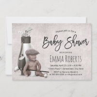 Vintage Future Golfer Black Boy Golf Baby Shower