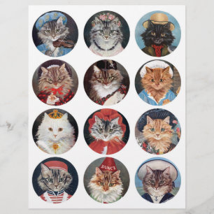 Vintage G.L. Barnes Anthropomorphic Cats Paintings