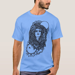 Vintage Gaia Moon and Sun Goddess T-Shirt