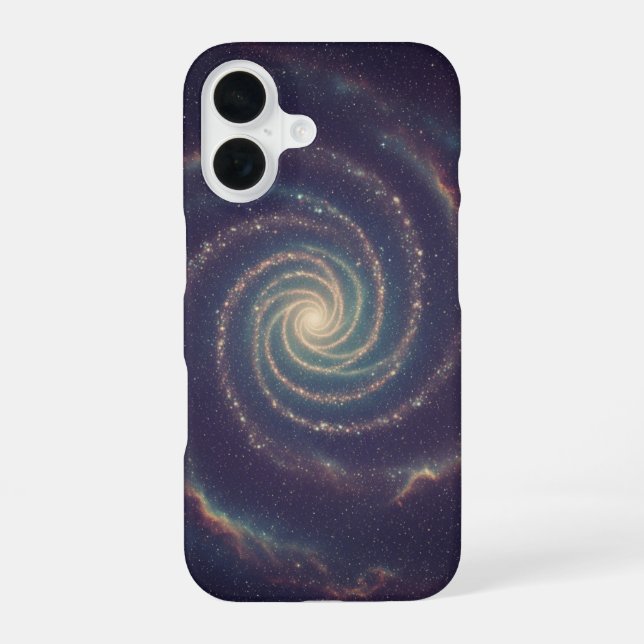 Vintage Galactic Spiral iPhone 16 Case (Back)