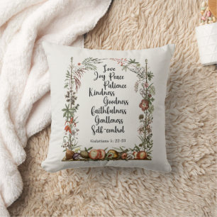 Vintage Galatians 5:22-23 Fruit of the Spirit  Cushion
