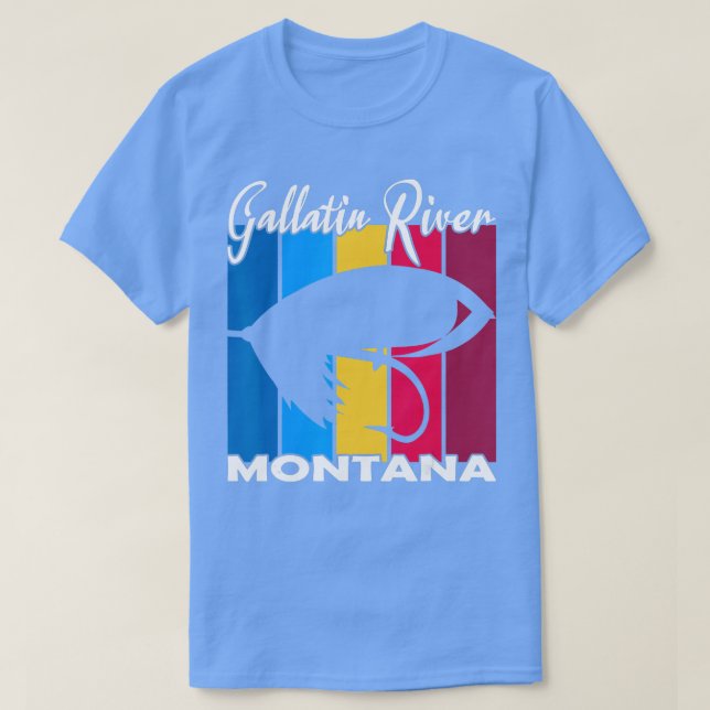 Vintage Gallatin River Fly Fishing  T-Shirt (Design Front)