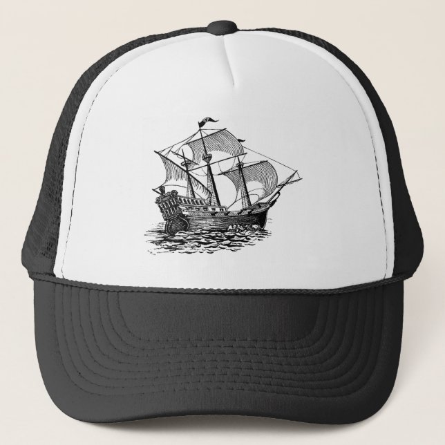 Vintage Galleon Ship Trucker Hat (Front)