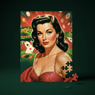 Vintage Gambling Pin-up Jigsaw Puzzle