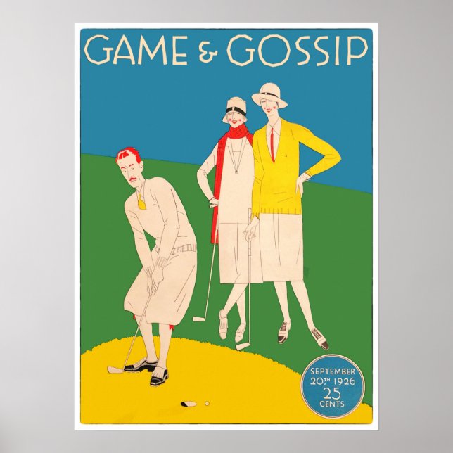 Vintage Game And Gossip Golf Print (Front)