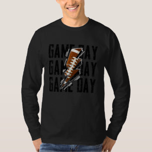 Vintage Game Day Football Lightning Leopard  Team  T-Shirt