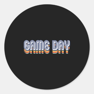 Vintage Game Day Retro Football Volleyball Soccer Classic Round Sticker