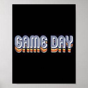 Vintage Game Day Retro Football Volleyball Soccer Poster