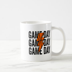 Vintage Game Day Sketll Lightning Bolt Funny Team  Coffee Mug