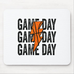 Vintage Game Day Sketll Lightning Bolt Funny Team  Mouse Pad