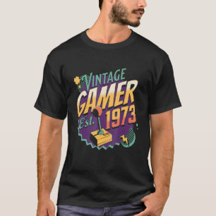 Vintage Gamer 1973 Old School Joystick Retro Gamin T-Shirt