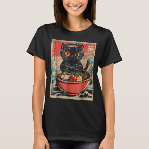 Vintage Gamer Cat Funny Ramen Retro Japanese Cat G T-Shirt