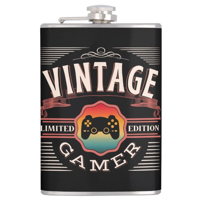 VINTAGE GAMER LIMITED EDITION   HIP FLASK (Front)