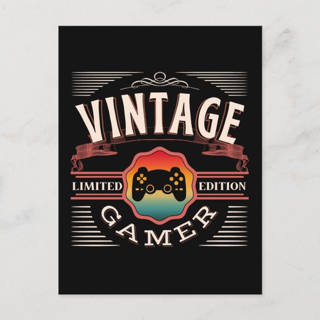 VINTAGE GAMER LIMITED EDITION   POSTCARD (Front)