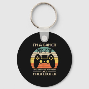 Vintage Gamer Pop-pop Like A Normal Grandpa Video Key Ring