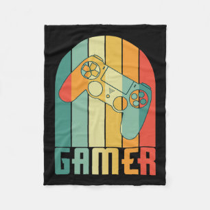 Vintage Gamer Video Game Lover Funny Retro Gaming  Fleece Blanket