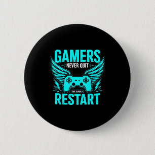 Vintage Gamers Never Quit - We Simply Restart Gami 6 Cm Round Badge