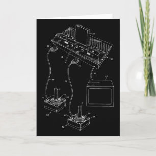 Vintage Gaming Diagram - Video Game Joystick Contr Card