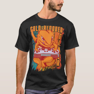 Vintage Gaming Gecko Player Cold Blooded Gamer Qu T-Shirt