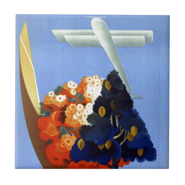 Vintage Garda Italy Europe Air Travel Tile (Front)