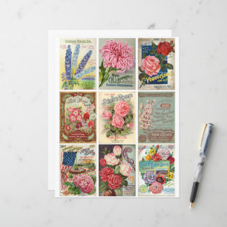 Vintage Garden and Flower Seeds Ephemera Clipart 