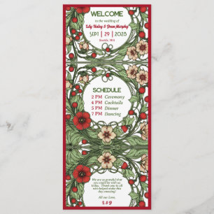 Vintage Garden Art Nouveau Wedding Programme