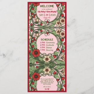 Vintage Garden Art Nouveau Wedding Programme