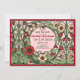 Vintage Garden Art Nouveau Wedding Save The Date
