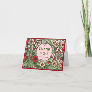 Vintage Garden Art Nouveau Wedding Thank You Card