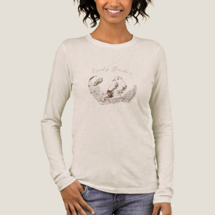 Vintage Garden Bird – Black-White Elegant Floral Tri-Blend Shirt