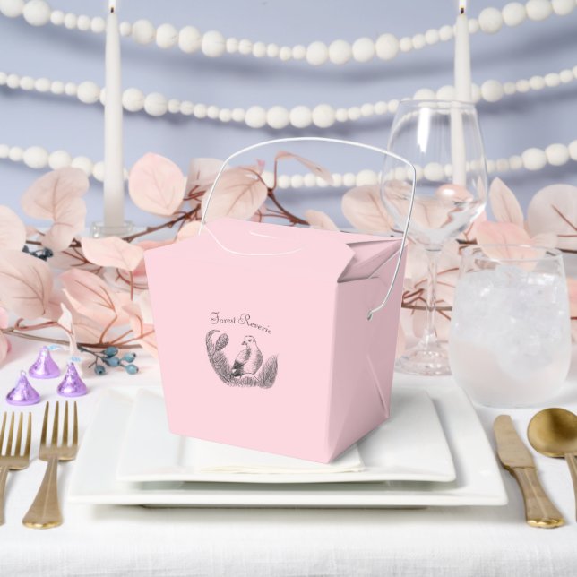 Vintage Garden Bird – Monochrome Floral Favour Box (Wedding)