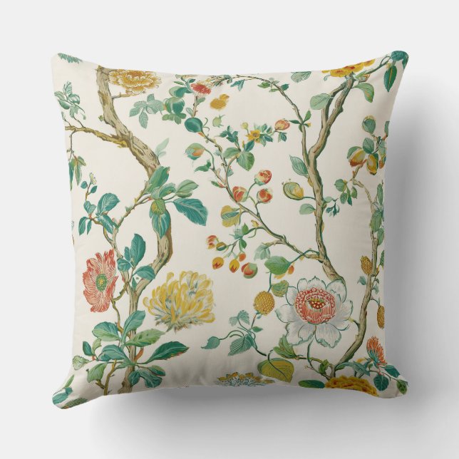 Vintage Garden Blooms Cushion (Back)