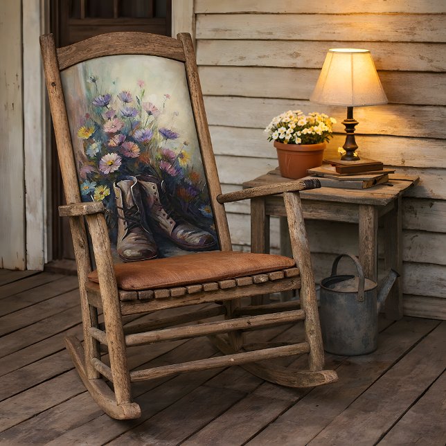 Vintage Garden Boot & Wildflowers Decoupage  Tissue Paper (Vintage Garden Boot & Wildflowers Decoupage Tissue Paper Mockup)