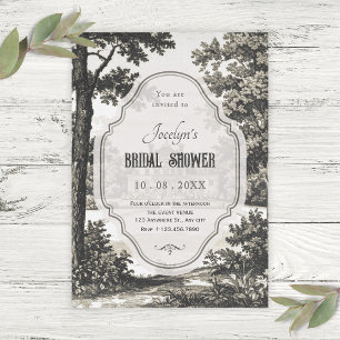 Vintage garden bridal shower invitation