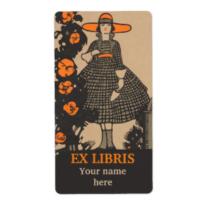 Vintage garden catalogue ad bookplate