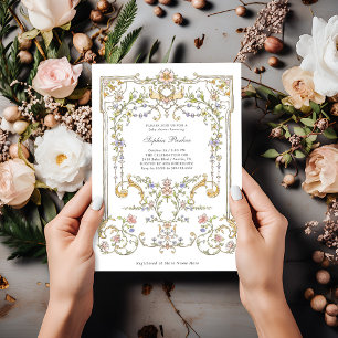 Vintage Garden   Colourful Elegant Baby Shower Invitation