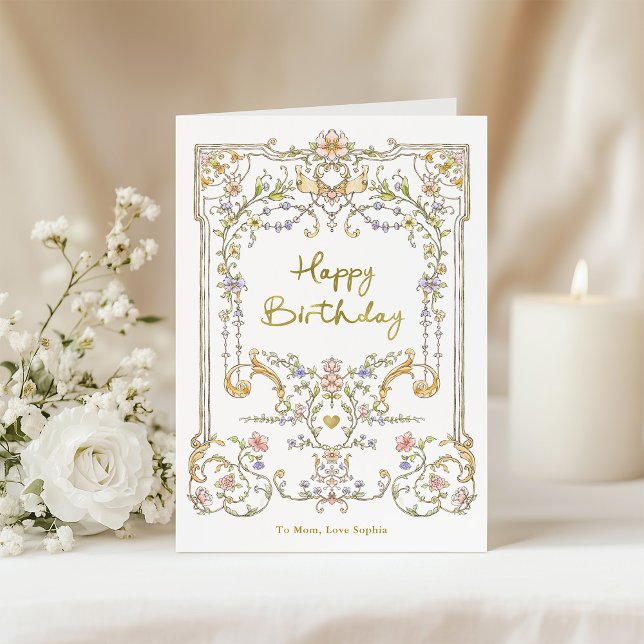 Vintage Garden | Colourful Elegant Happy Birthday Card (Creator Uploaded)