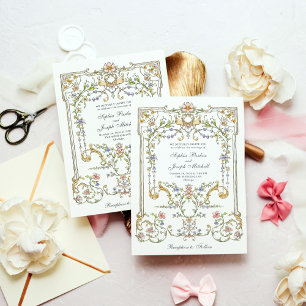 Vintage Garden   Colourful Luxe Wedding Invitation