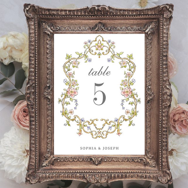 Vintage Garden | Colourful Luxe Wedding Table Number (Creator Uploaded)