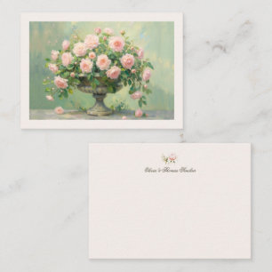 Vintage Garden Ethereal Blush Flora Wedding Couple Card