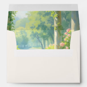 Vintage Garden Ethereal Blush Roses Custom Envelope