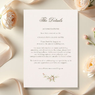 Vintage Garden Ethereal Blush Wedding Details Enclosure Card