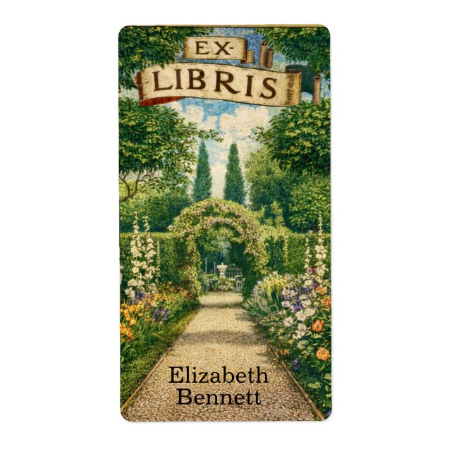 Vintage Garden Ex Libris Bookplate  (Front)