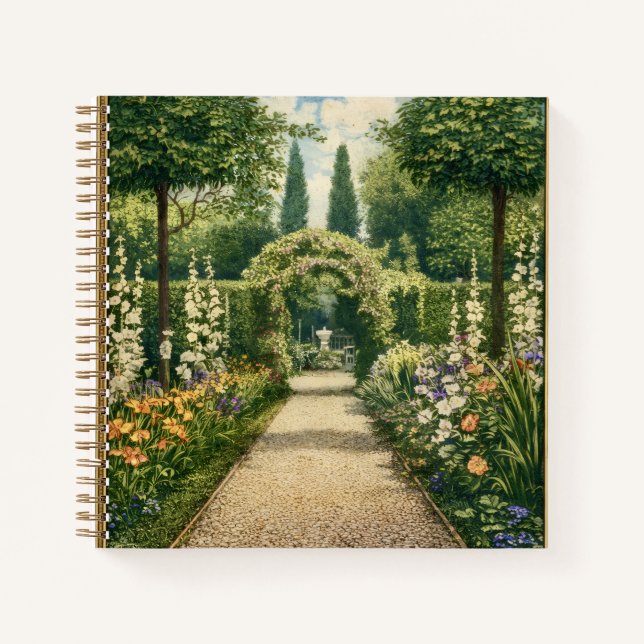 Vintage Garden Ex Libris Bookplate  Notebook (Front)