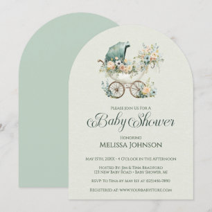 Vintage Garden Floral Baby Shower Invitation